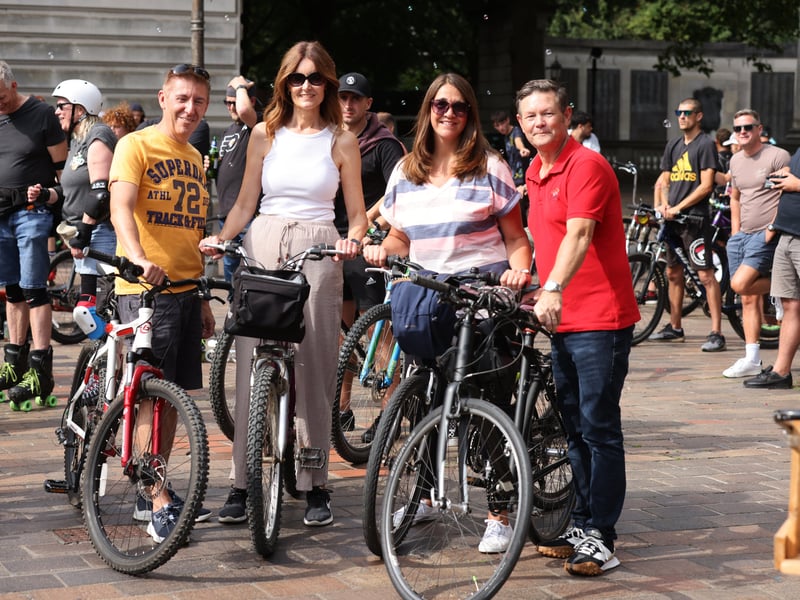 Drum and Bass on the Bike around Portsmouth, starting in Guildhall Square.

Picture: Sam Stephenson.
