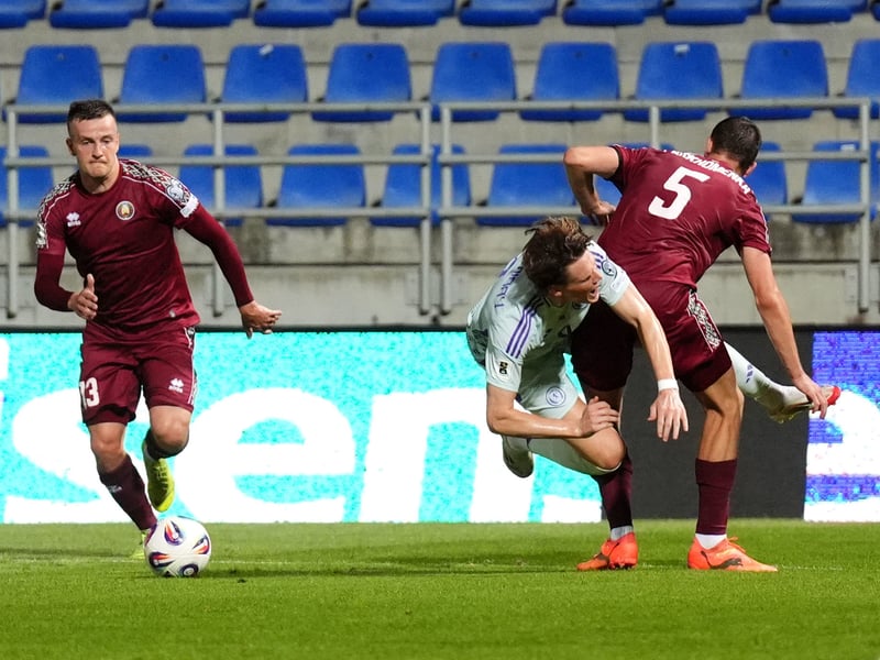 Stabbed a Johnston cross narrowly wide on 29 minutes. Great header back across goal for Adams to tap in. Could easily have netted early in second half with a close-range header. Looked much more comfortable in the No 10 role than the deeper job he had to do in Denmark. Came off late for Miller with the win sewn up. 7