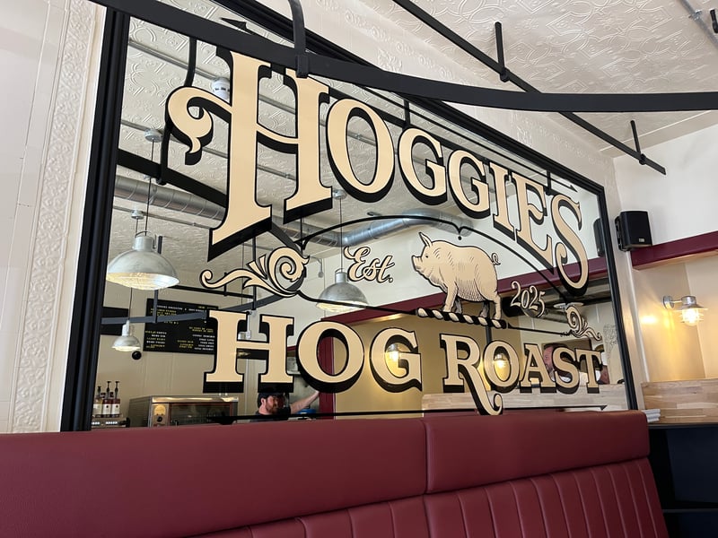 Take a look inside Hoggies, in Marmion Road, ahead of its opening next week. 

Pictured: A bespoke, hand-painted mirror signage, courtesy of Nigel from Searle & Son Signwriters. 