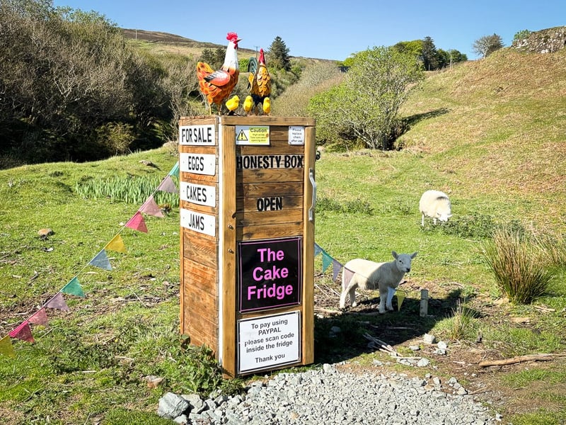 This honesty box sells cakes, eggs and jams and is a popular pitstop for visitors to Skye.