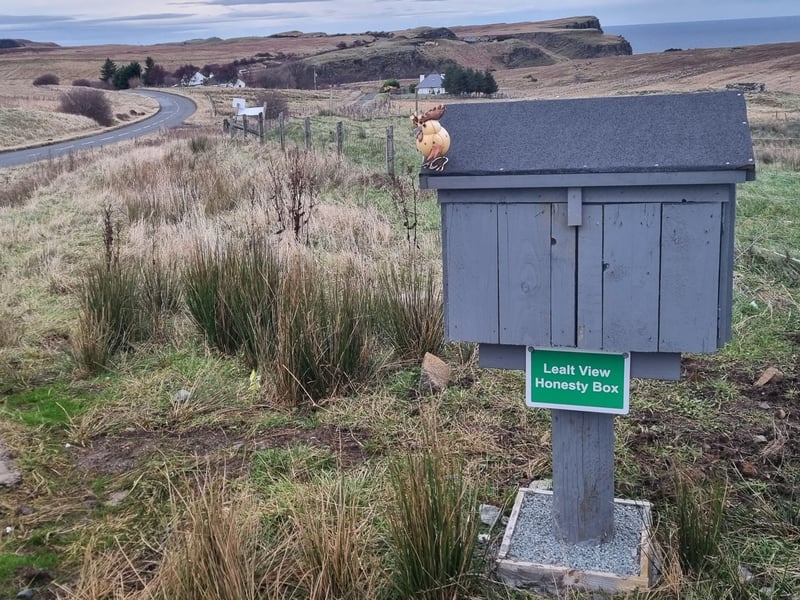 This island honesty box sells a selection of homemade fudge and cakes as well and chicken and duck eggs.