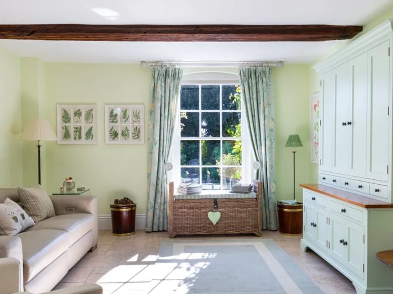 The listing says: "This beautifully presented edge of village five bedroom house sits in spectacular landscaped gardens of around 4 acres."