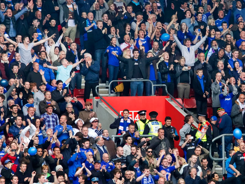 Pompey fans in good voice ahead of the kick-off.