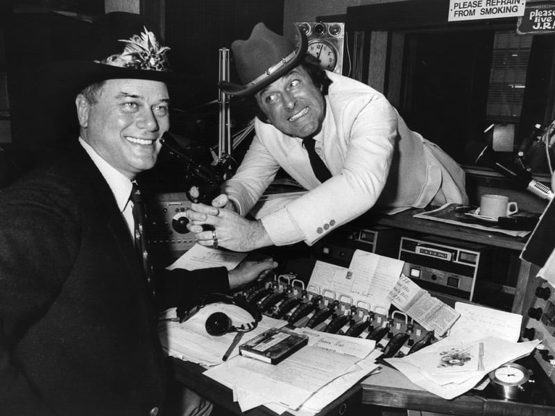 Dallas was one of the biggest TV shows of the 80s, with viewers gripped by the antics of the feuding Ewing oil dynasty. In 1980, there was one question on everyone's lips: who shot J. R.? There were plenty of theories flying around, but how many people actually guessed correctly before the big reveal? Larry Hagman, who played J. R. in Dallas, is pictured here appearing on Terry Wogan's radio show at the height of the soap opera's popularity.
