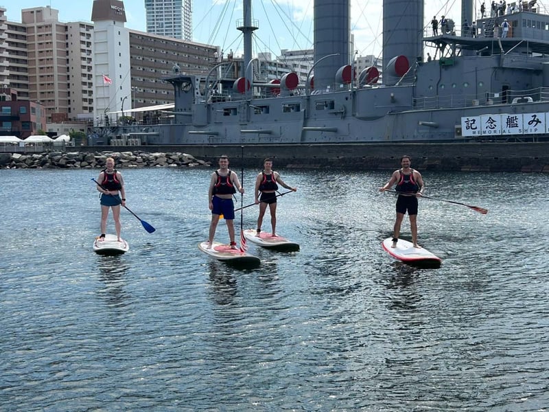 Sailors had the chance to climb Mount Fuji, mountain bike, paddleboard and try martial arts during recent port stops in Japan and South Korea.
