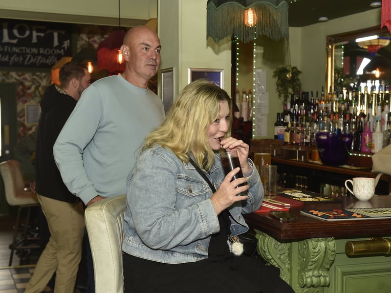 Portsmouth FC fans watching the South-Coast Derby match between Southampton FC v Portsmouth FC at The Kings Pub in Albert Road, Southsea, on Sunday, September 14, 2025. 

Picture: Sarah Standing (140925-9293)