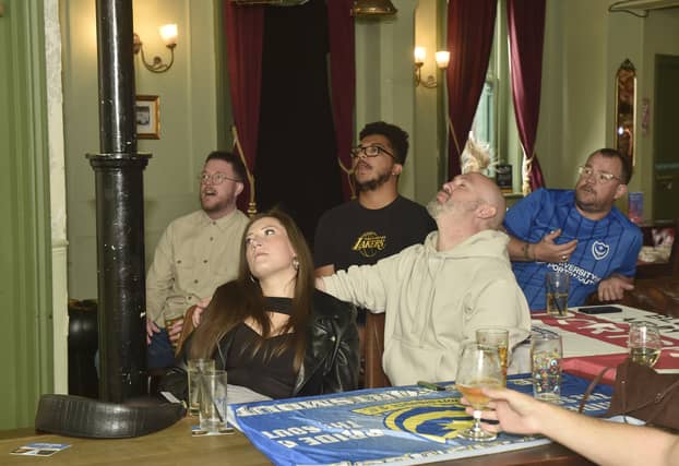 Portsmouth FC fans watching the South-Coast Derby match between Southampton FC v Portsmouth FC at The Kings Pub in Albert Road, Southsea, on Sunday, September 14, 2025.
Picture: Sarah Standing (140925-9316)