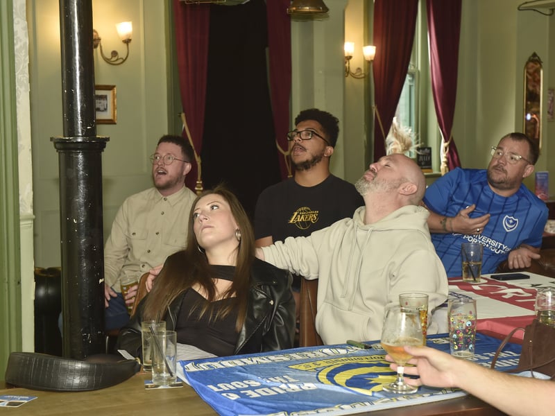 Portsmouth FC fans watching the South-Coast Derby match between Southampton FC v Portsmouth FC at The Kings Pub in Albert Road, Southsea, on Sunday, September 14, 2025. 

Picture: Sarah Standing (140925-9316)