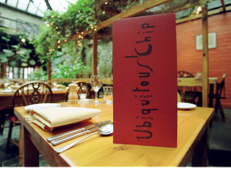 Menu at the Ubiquitous Chip restaurant in Glasgow IN 2009.