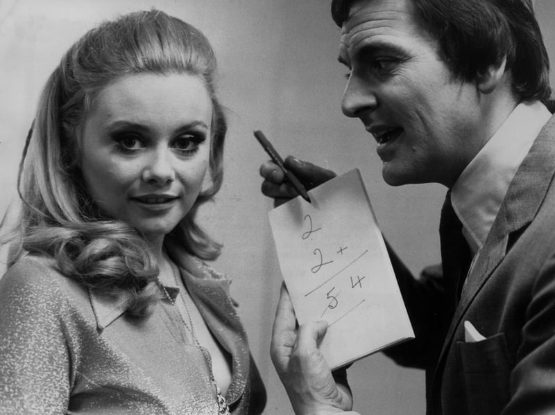 Bob Monkhouse was a man of many jokes, but perhaps his most memorable catchphrase came from 60s and 70s TV show The Golden Bolt. He presented the popular game show, in which contestants would guide a blindfolded cameraman as he attempted to hit targets using a crossbow attached to a TV camera. The person who loaded the crossbows was given the nickname Bernie', hence Bob, pictured here with his co-presenter, Anne Astor, would utter the famous instructions: "Bernie, the bolt."