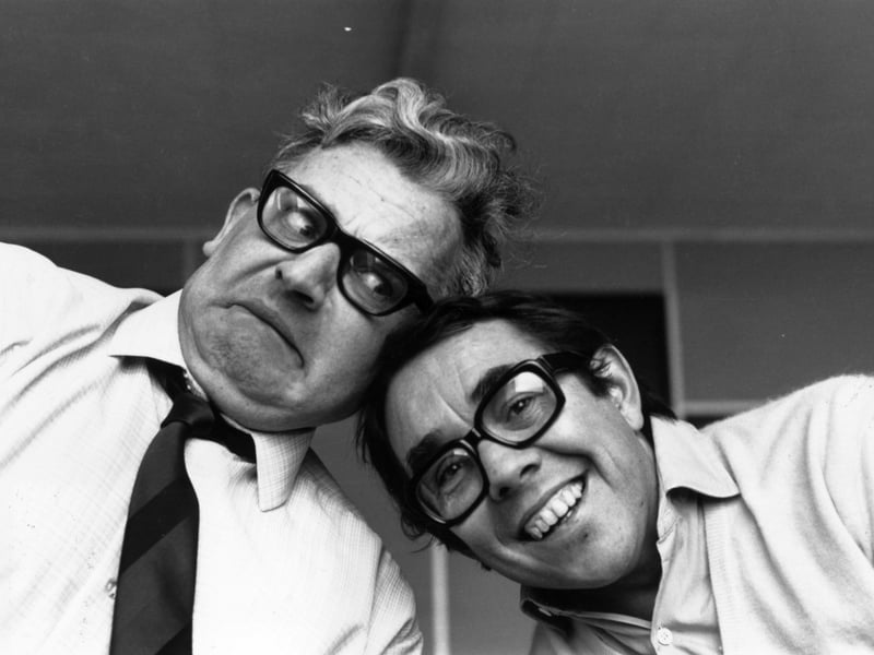 Ronnie Barker (left) and Ronnie Corbett, were one of the nation's best-loved comic double acts. Their long-running sketch show, The Two Ronnies, always ended at the newsdesk, with the duo reading out spoof news items before Corbett signed off with the words 'it's goodnight from me', and Barker added 'and it's good night from him'.