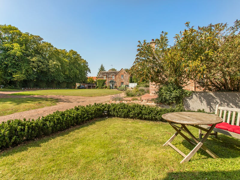 The spacious garden.