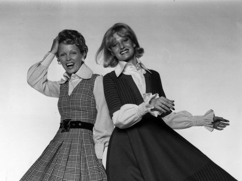 This 1972 Prince of Wales Check pinafore dress was designed by John Bates for Jean Varon