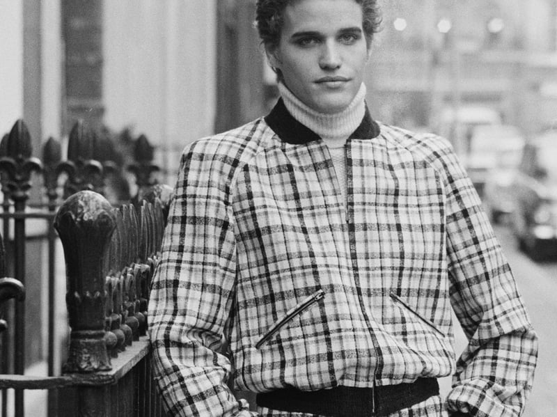 Tartan was big in the 70s, perhaps inspired by the popularity of the Bay City Rollers. A model is seen here in March 1972, wearing a tartan jacket and trousers over a polo neck jumper.