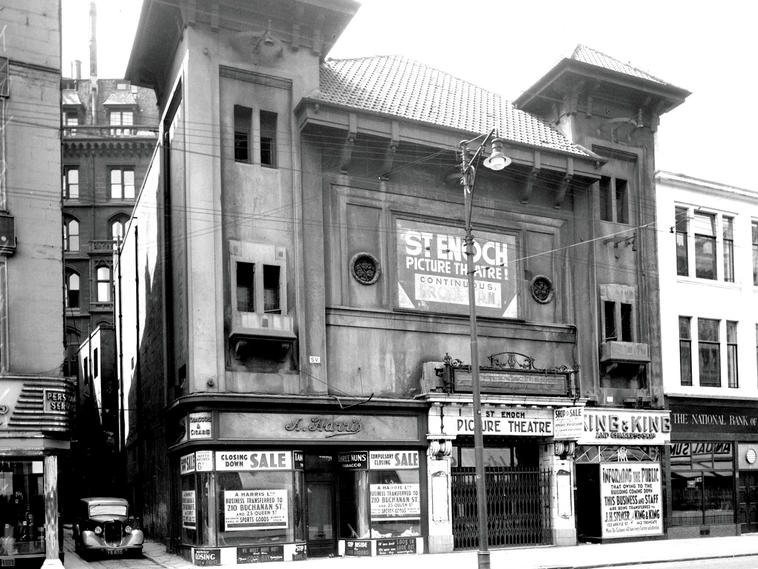 One of the oldest examples on the list. Opened in 1881 as Crouch's Theatre of Varieties. First showed films in 1897, but was rebuilt as the St. Enoch Picture Theatre in 1913, and seated around 600. It closed as a cinema in 1935 and is now part of the shops on Argyle Street.