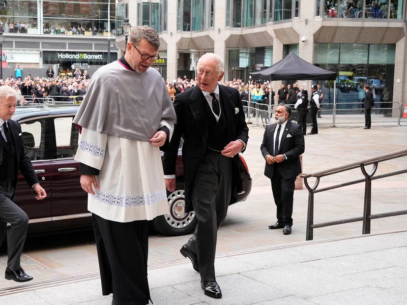 King Charles III arriving