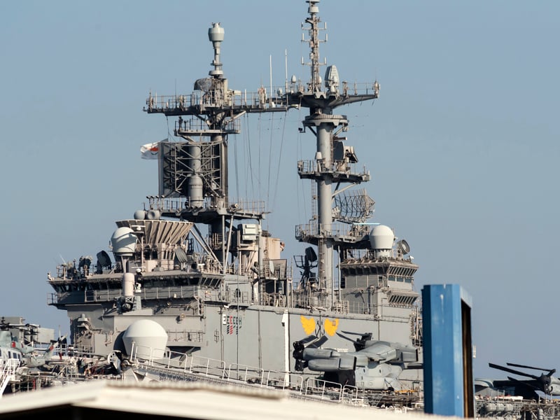 The US Navy currently has seven Wasp-class ships at its disposal. These include USS Wasp (pictured), Essex, Kearsarge, Boxer, Bataan, Iwo Jima, and Makin Island. Each vessel is 258m long and weighs 41,150 tonnes when fully loaded.