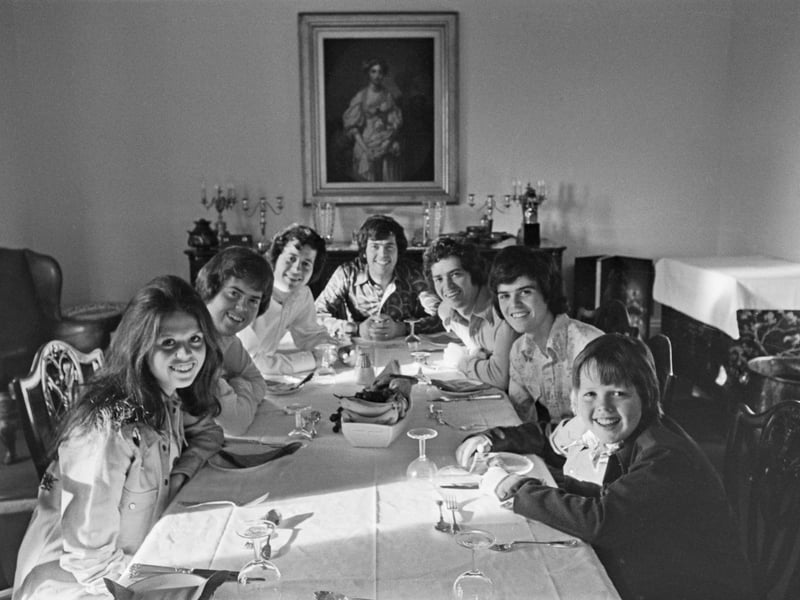 The classic comedy drama Abigail's Party hit our screens in 1977, but most dinner parties were more successful than that thrown by Alison Steadman's Alison Moss. Prawn cocktail, vol-au-vents and trifle were among the classic dinner party dishes of the 70s and 80s. The Osmonds are pictured around the dinner table here in 1974.