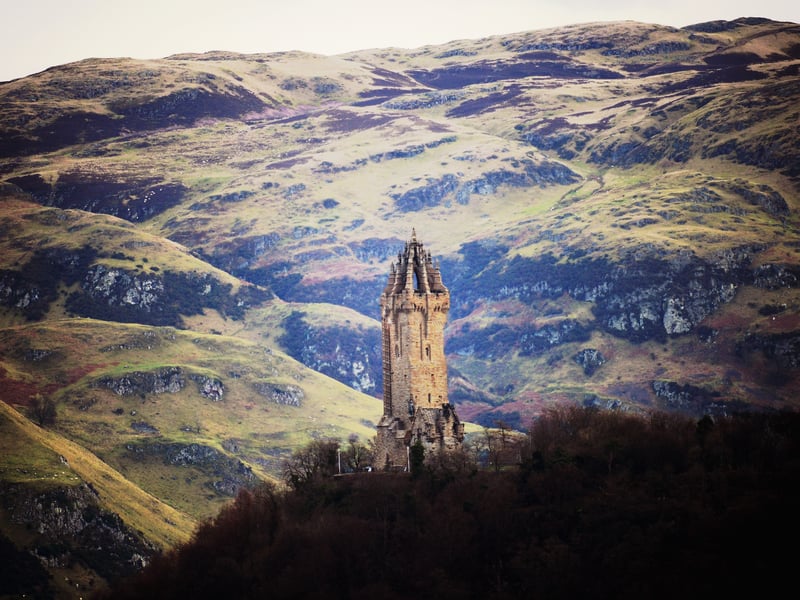 The National Wallace Monument stands 220 feet high and was completed in 1869 following eight years of construction on February 3, 2014 in Stirling. It is a tower on the shoulder of the Abbey Craig. It commemorates Sir William Wallace and is open to the public for an admission fee.