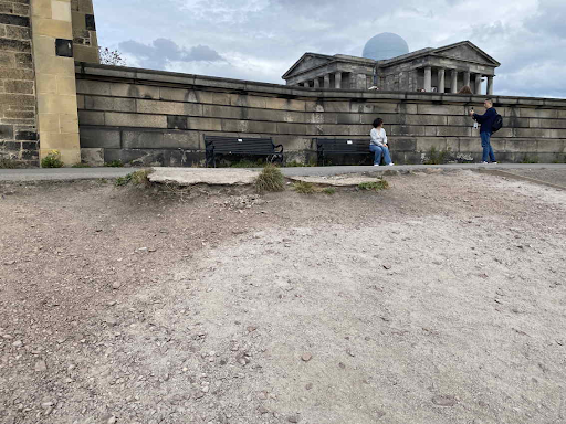 Some of the erosion on Calton Hill.