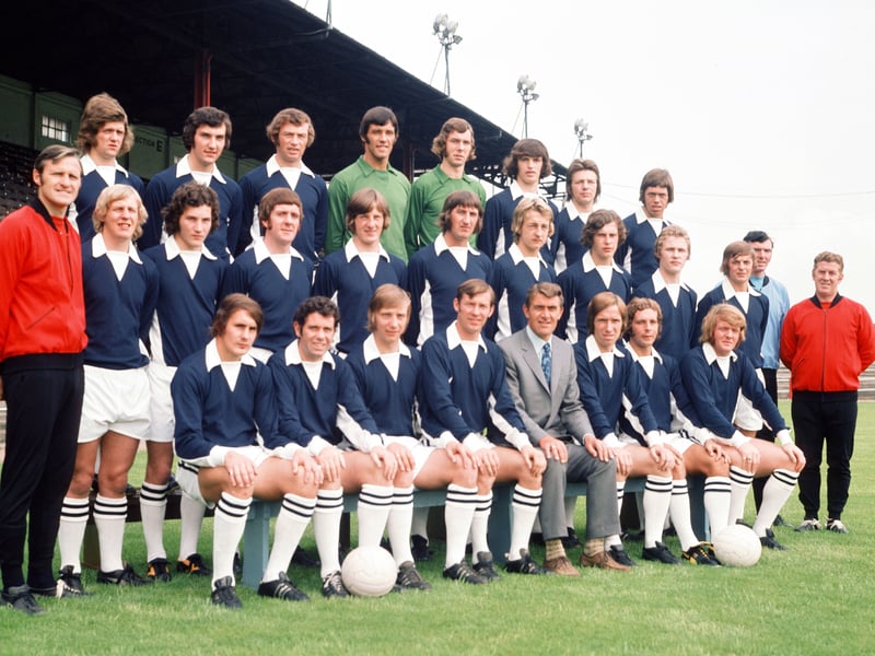 Falkirk FC's pre season squad photograph taken on July 1, 1972, with Alex Ferguson, front row, 4th from left.