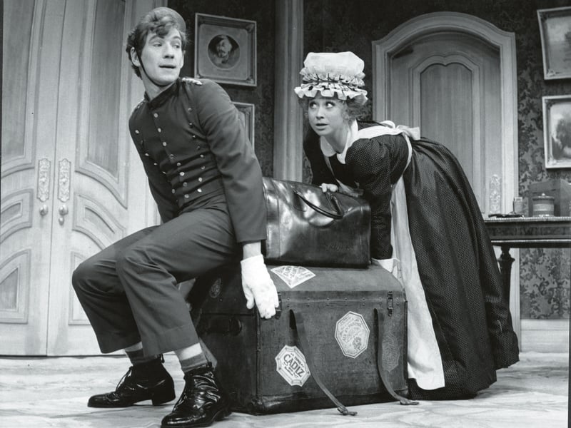Ian McKellen and Felicity Kendal in the Actors Company production of 'Ruling The Roost' at the Royal Lyceum in 1972.