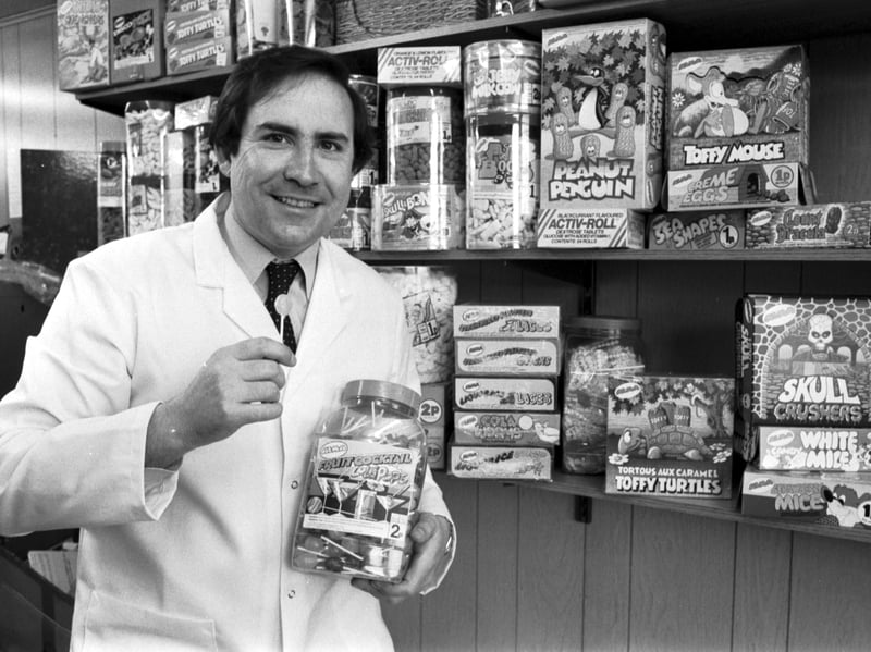 Mario Maciocia, head of sales and marketing for the Kirkcaldy family firm Alma Confectionery, importers and wholesalers for classic sweets such as Skull Crushers and White Mice, in January 1984