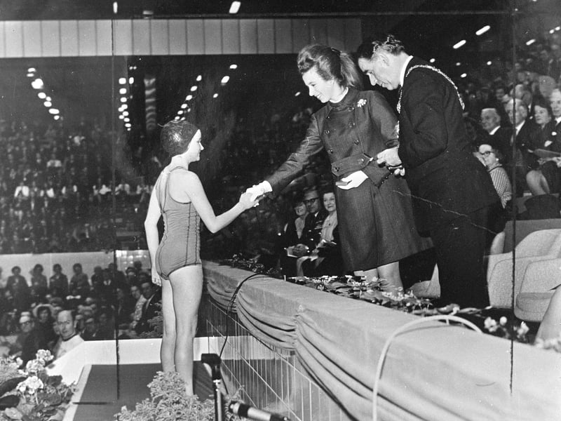 Princess Anne opens the Commonwealth Pool on January 17, 1970.