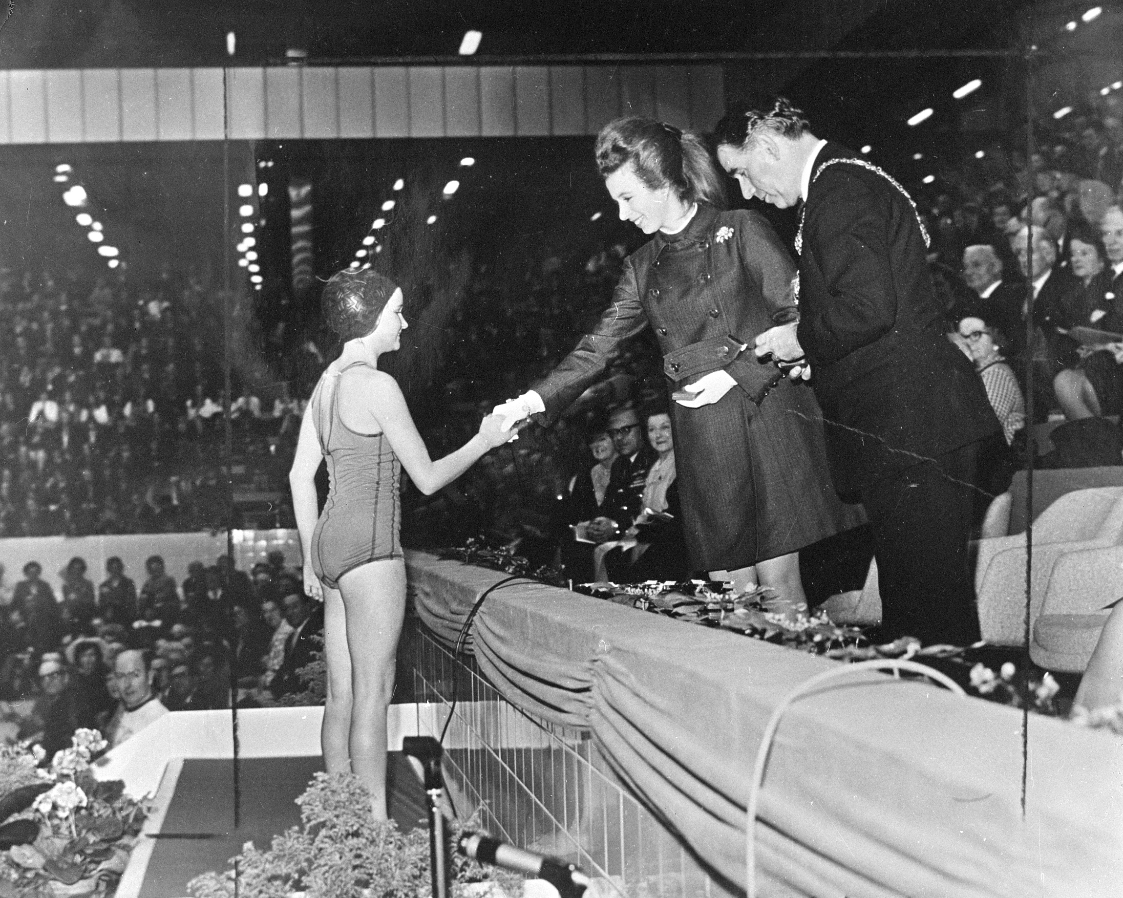 Princess Anne opens the Commonwealth Pool on January 17, 1970.
