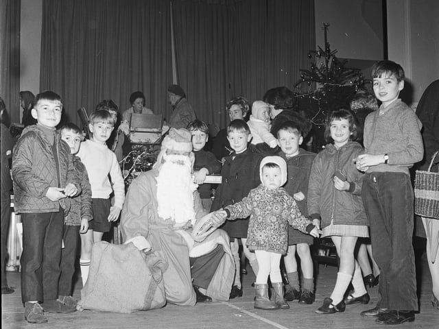 Santa at the High Cross Church party, at the Corn Exchange, Melrose, in 1970.
