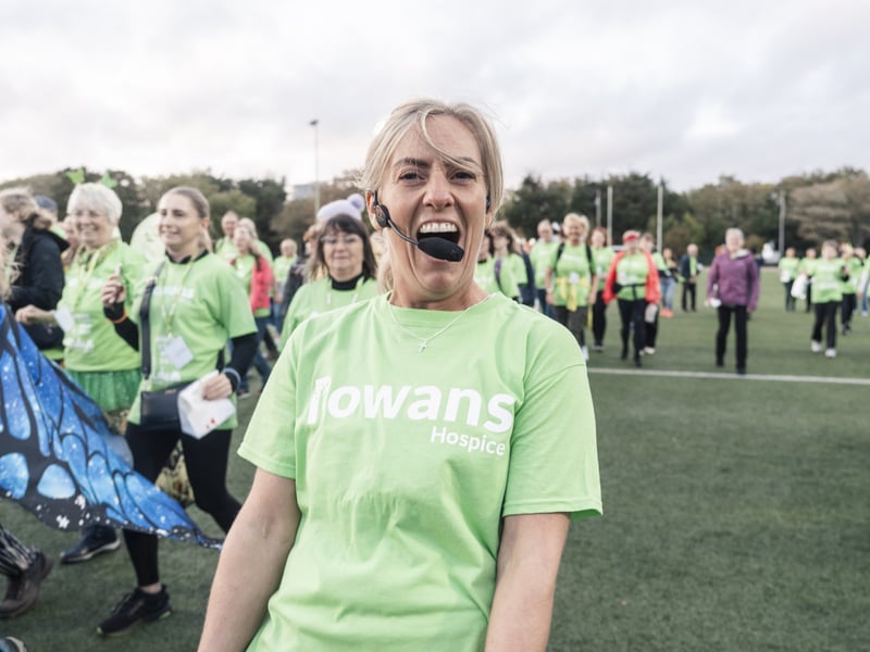 A high energy warm up got fundraisers ready for the walk