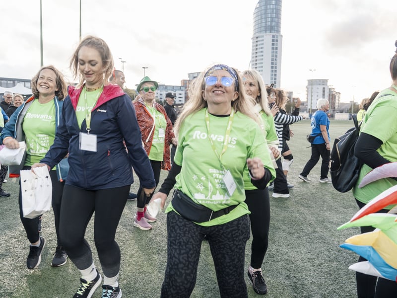Fundraisers get ready for the Shining Stars Walk.
