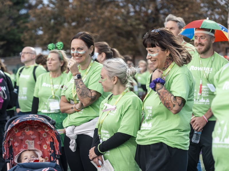 Groups get ready to start the Rowans' Shining Stars Walk.