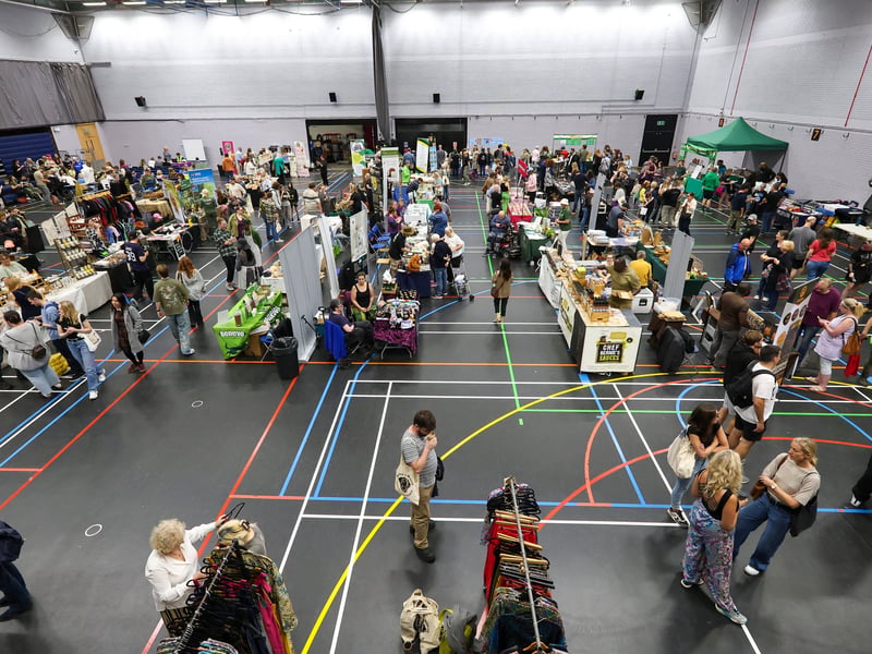 Crowds peruse the offerings at the Portsmouth Vegan Festival