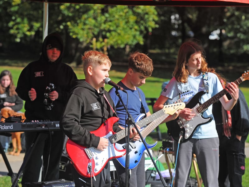 Matrix of LS18 Rocks perform for the crowd.