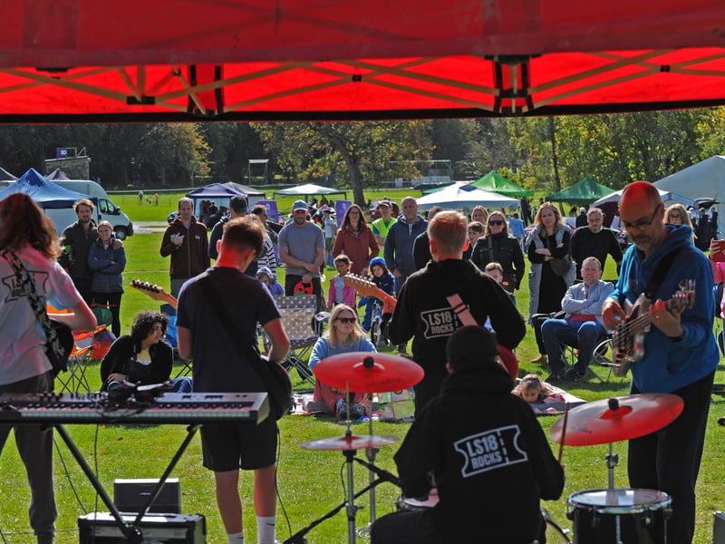 A good crowd listen to Matrix of LS18 Rocks at the festival;