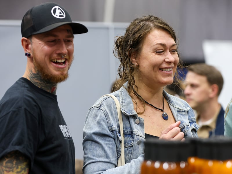 Crowds enjoying the Portsmouth Vegan Festival.