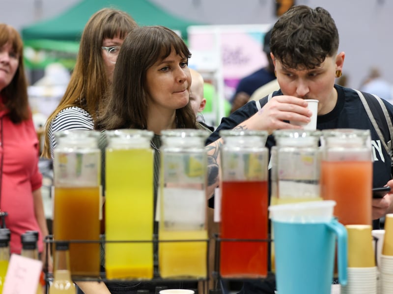 Trying Kombucha at Portsmouth Vegan Festival
