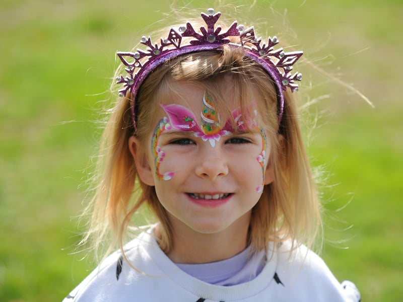 Peaches Dawson, four, of Horsforth having a fun day.