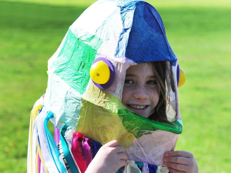 Hester Harding, five, of West Park ready for the parade