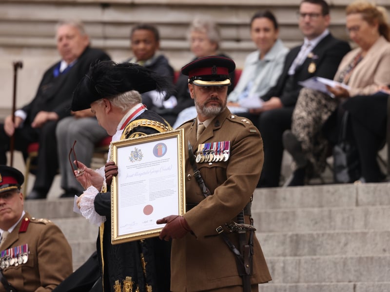 Joint Hospital Group South receiving the Freedom of the City of Portsmouth from the Lord Mayor of Portsmouth, Gerald Vernon-Jackson.