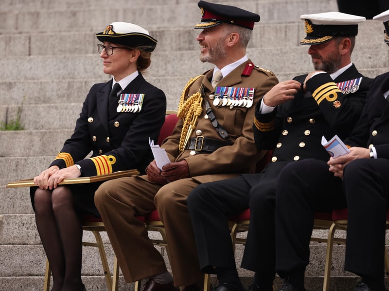 Members of Joint Hospital Group South listening to speeches from the Lord Mayor Of Portsmouth.