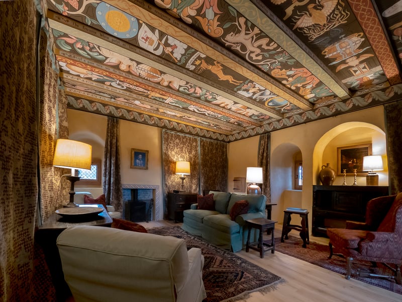 The transformation of the tower has paid close attention to the building's heritage. It contains many eye-catching features, including this Renaissance-style painted ceiling, created with artist-craftsman Paul Mowbray