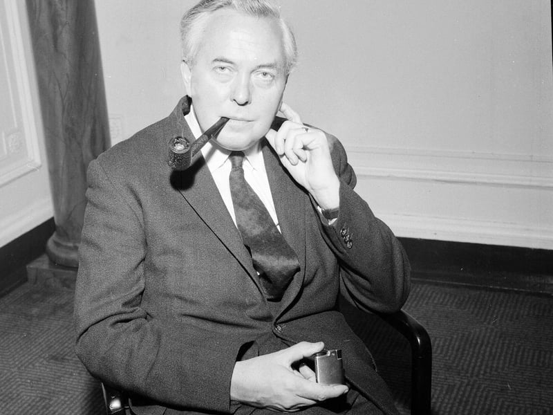 Harold Wilson backstage at Green's Playhous, Glasgow, in October 1964.