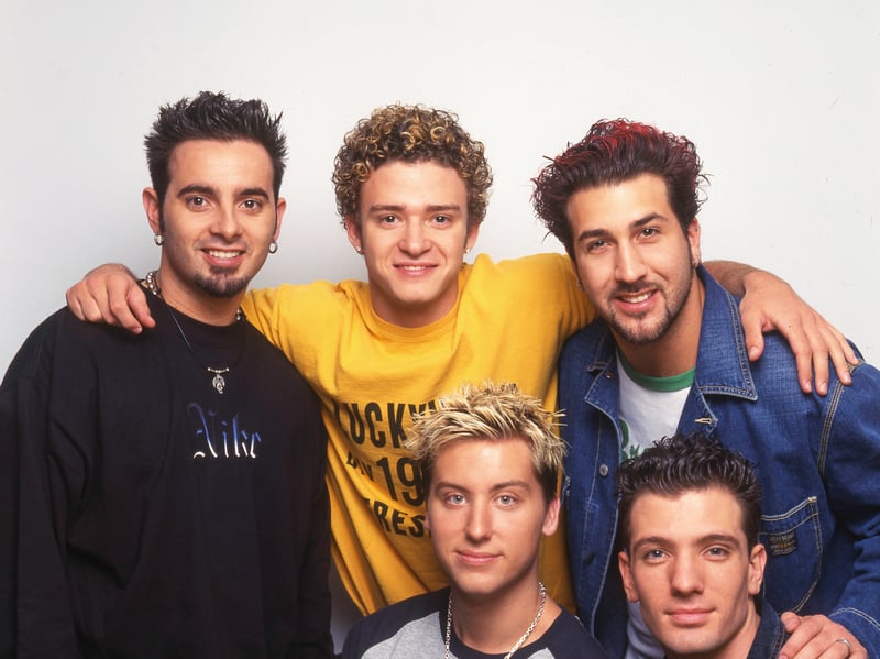 A young Justin Timberlake (centre, back) with his NSYNC bandmates in 2001