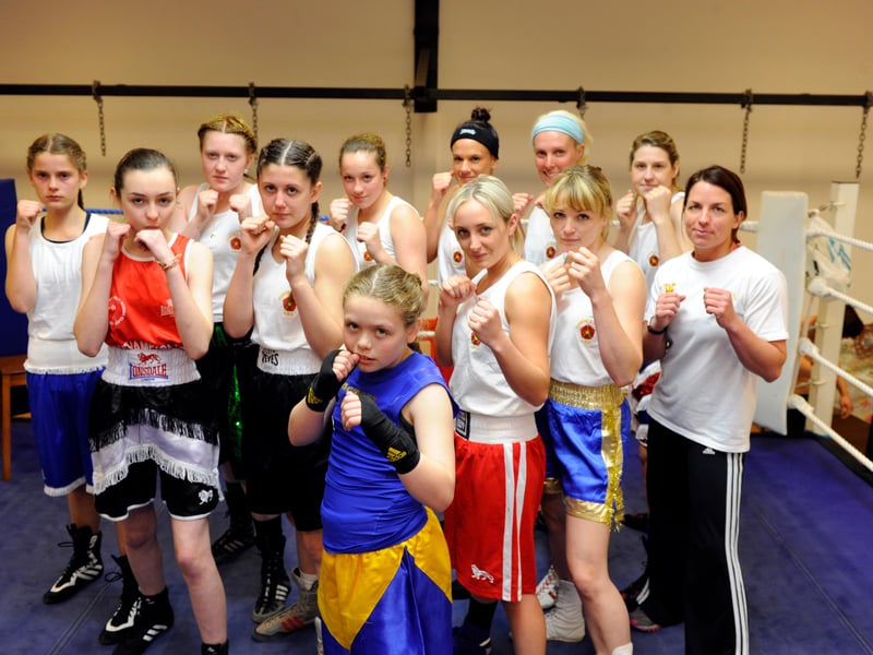 Up for the fight - the women competitors who competed in a Gosport Amateur Boxing Club event held in March 2012.