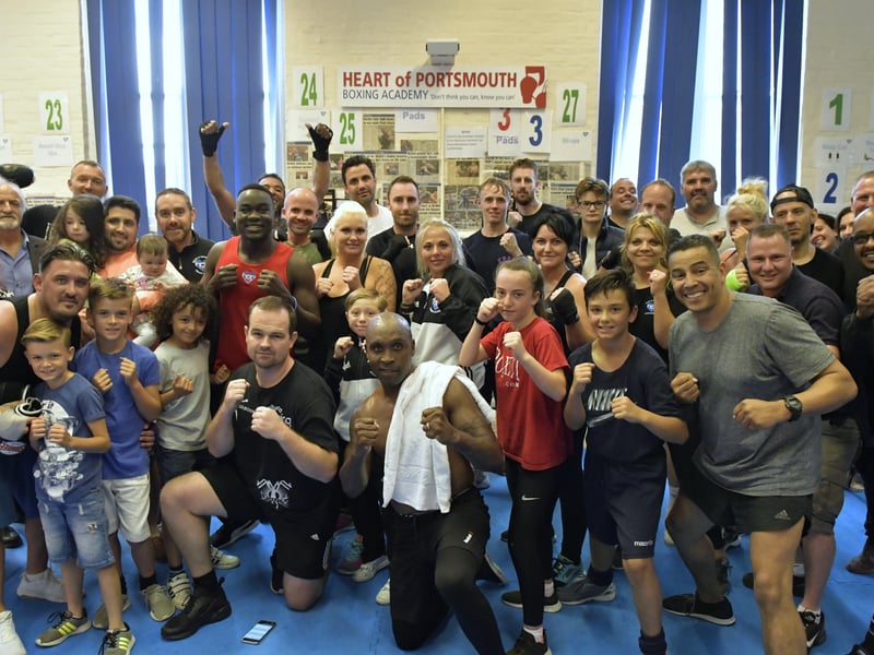 Nigel Benn visited the Heart of Portsmouth boxing gym in 2017.