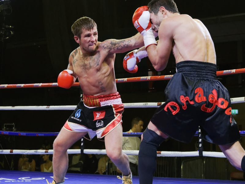 Floyd Moore during his victory over Ivan Godor at the Mountbatten Centre in 2017.