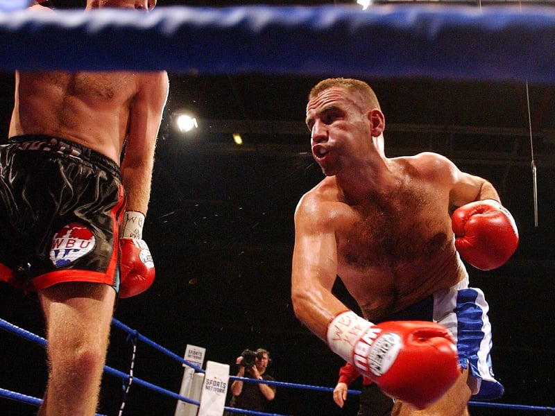 Tony Oakey during his 12-round WBU light heavyweight title fight with Matthew Barney in 2003.