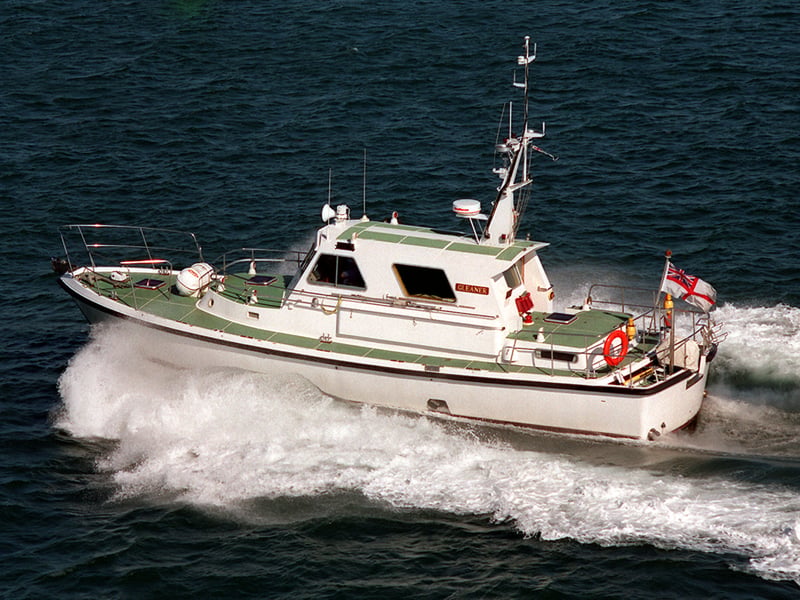 HMSML Gleaner was the smallest commissioned vessel into the Royal Navy in modern history. At the time of her decommissioning, she had a length of just under 15 metres and a ship's company of just nine. She had a displacement of 22 tonnes.